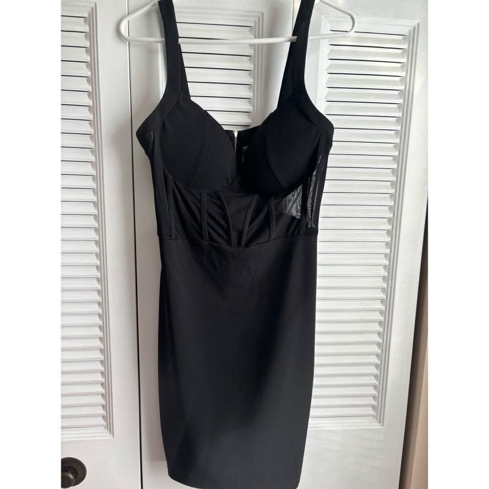 SHEIN Black Mesh Detail Dress